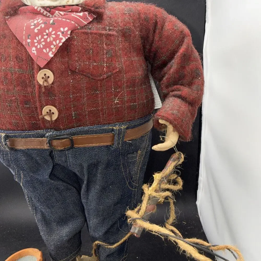 Western Christmas Santa Handcrafted Cowboy Doll 16